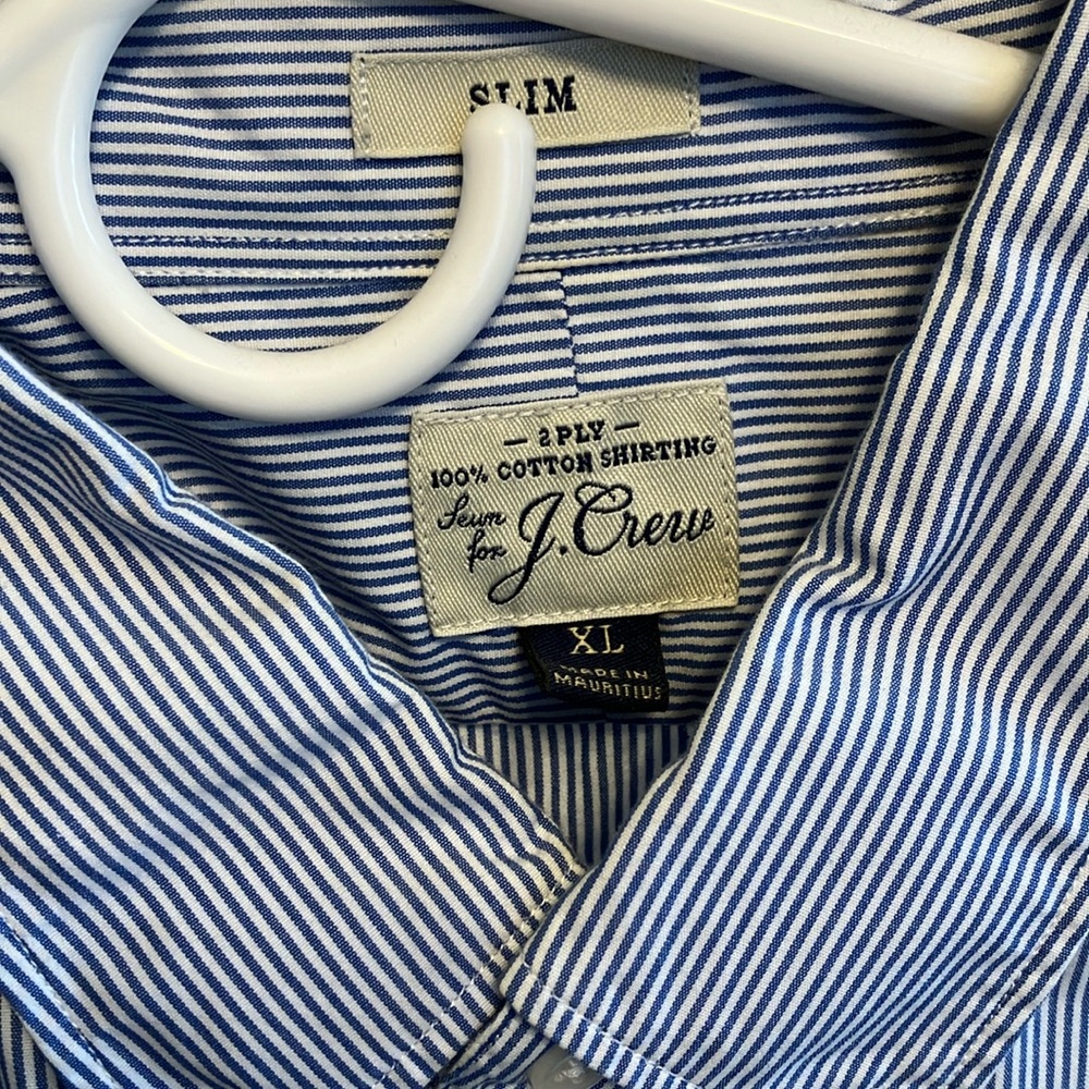 J. Crew Blue Striped Men's Shirt